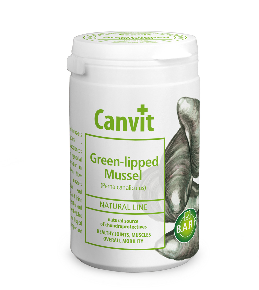 Canvit Green-lipped Mussel Drcené mušle pro kočky pro BARF 180g 