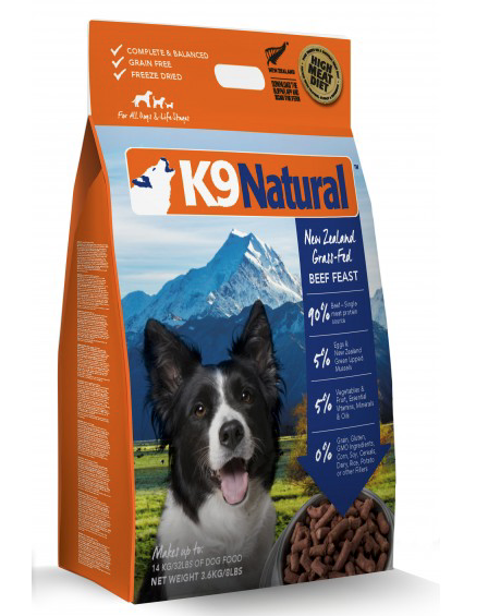 Krmivo pro psy K9 Natural Beef Feast Hovězí 3,6 kg (14 kg) DOČASNĚ NEDOSTUPNÉ!