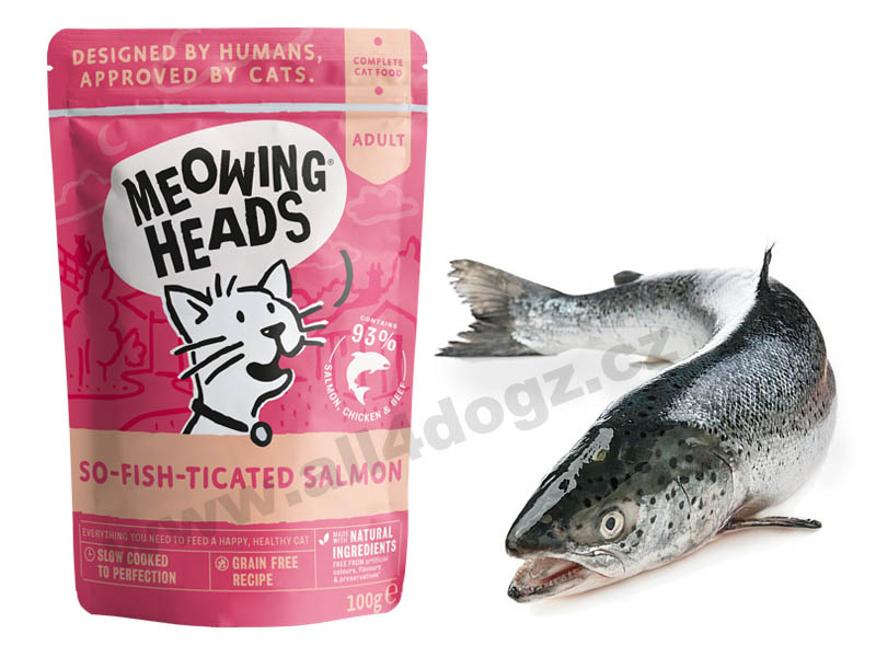 Lososová kapsička pro kočky Meowing Heads So-Fish-Ticated-Salmon 100 g