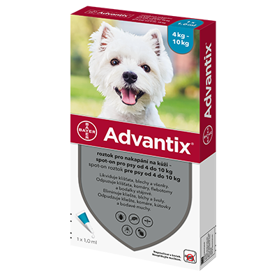 Pipeta Advantix Spot-on Antiparazitikum pro psy od 4 kg -10 kg 1 x 1ml