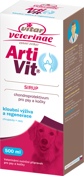 Artivit Sirup pro psy, Kloubní výživa pro psy 1000 ml + originální batoh a Dent-ON na zuby a zápach z tlamy ZDARMA!