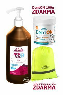 Artivit Sirup pro psy, Kloubní výživa pro psy 1000 ml + originální batoh a Dent-ON na zuby a zápach z tlamy ZDARMA!