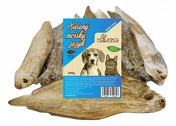 Natureca sušené rybí maso pro psy Sušený mořský jazyk pro psy 200 g 